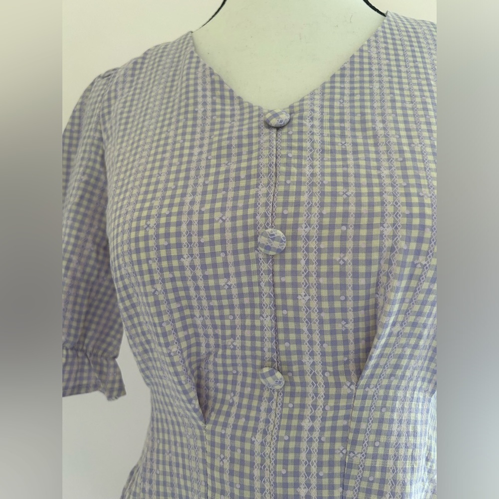 One More Purple Gingham Mini Dress - Picture 3 of 5